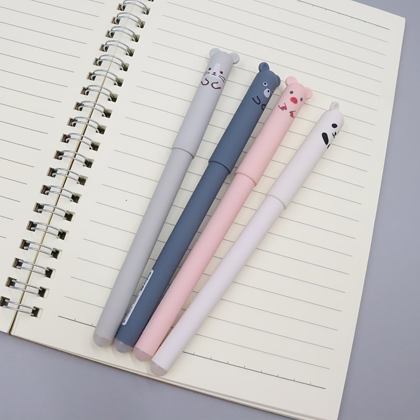 30/4pcs Erasable Gel Pen 0.5 Refill Set Cartoon Animals Cute Cat Erasable Pen Refill Rod Washable Handle Pen School Stationery Needle Tip For Writing Notebooks Girls Cute Gel Pens Office Accessories