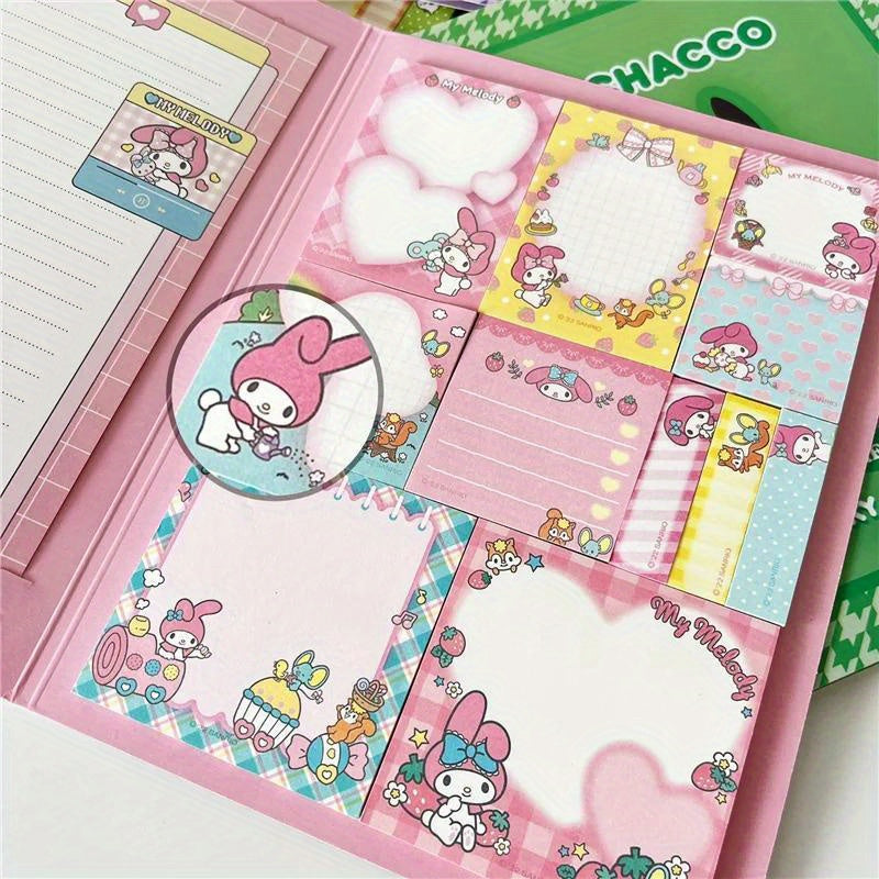 Cute Note Book: Kawaii Sanrio Hello Kitty Convenience Book with Mymelody Kuromi Cinnamoroll Paste Notepad Office Stationery