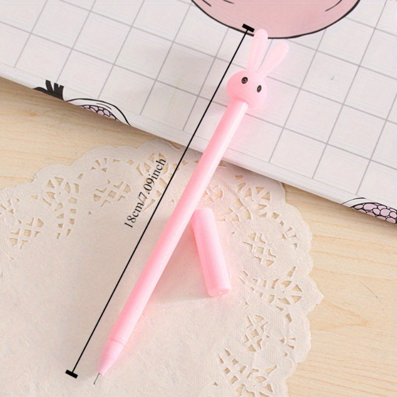 4pcs/set Rabbit Shaped Neutral Black Gel Ink Pen Set - Cute School Supplies Office Stationery Photo Album Kawaii Pen - Vibrant Colors, Smooth Writing, Ergonomic Design, Perfect for Journaling, Drawing, and Gift Giving