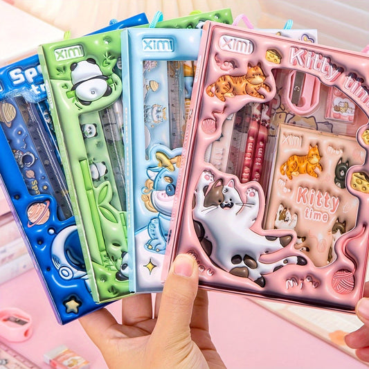 6pcs/Set, Stationery Set, 3D Gift Pencil Set For The Start Of School Season - Gift For The Back To School Season