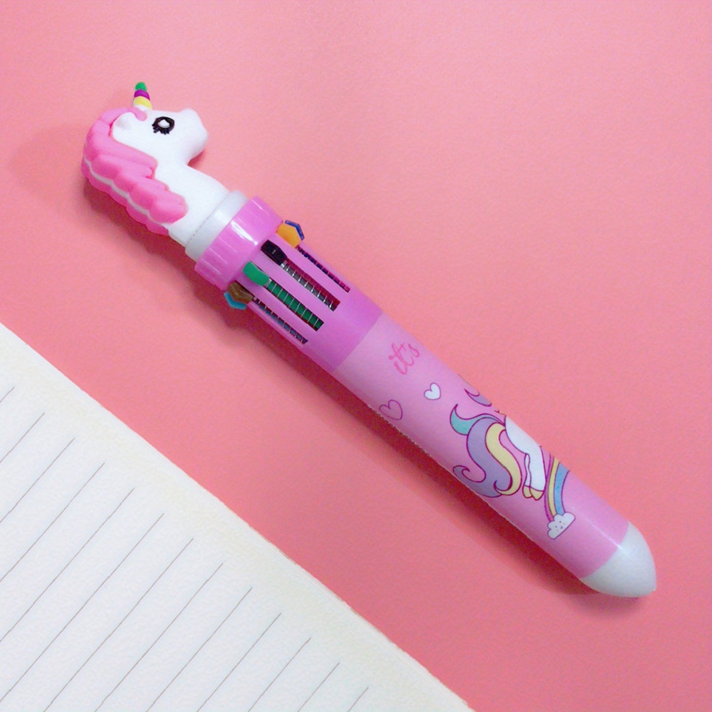 1pcs 10 Color Ballpoint Pen Kawaii Stationery Cute Pens Novelty Cute Kawaii Pen Student Writing Gel Pens Learning Office Supplies, As Halloween, Chrismas Gift