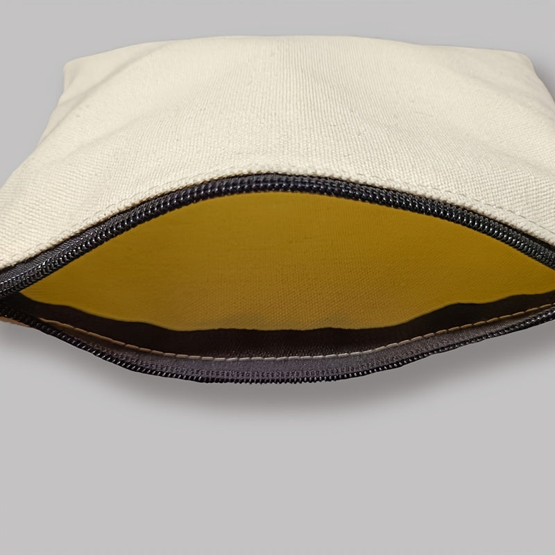 Stylish Travel Toiletry Bag - Lightweight, Machine Washable, Zipper Closure, Single Handle Strap - Perfect Organizer for Cosmetics, Stationery, Essentials, and Emergency Snacks - Pack of 1