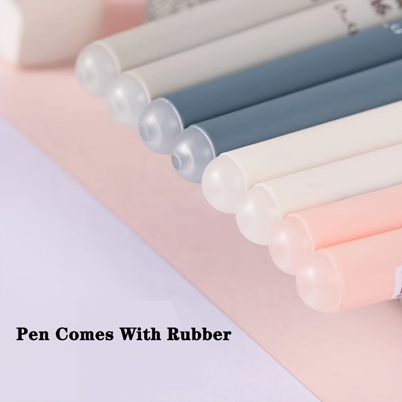 30/4pcs Erasable Gel Pen 0.5 Refill Set Cartoon Animals Cute Cat Erasable Pen Refill Rod Washable Handle Pen School Stationery Needle Tip For Writing Notebooks Girls Cute Gel Pens Office Accessories