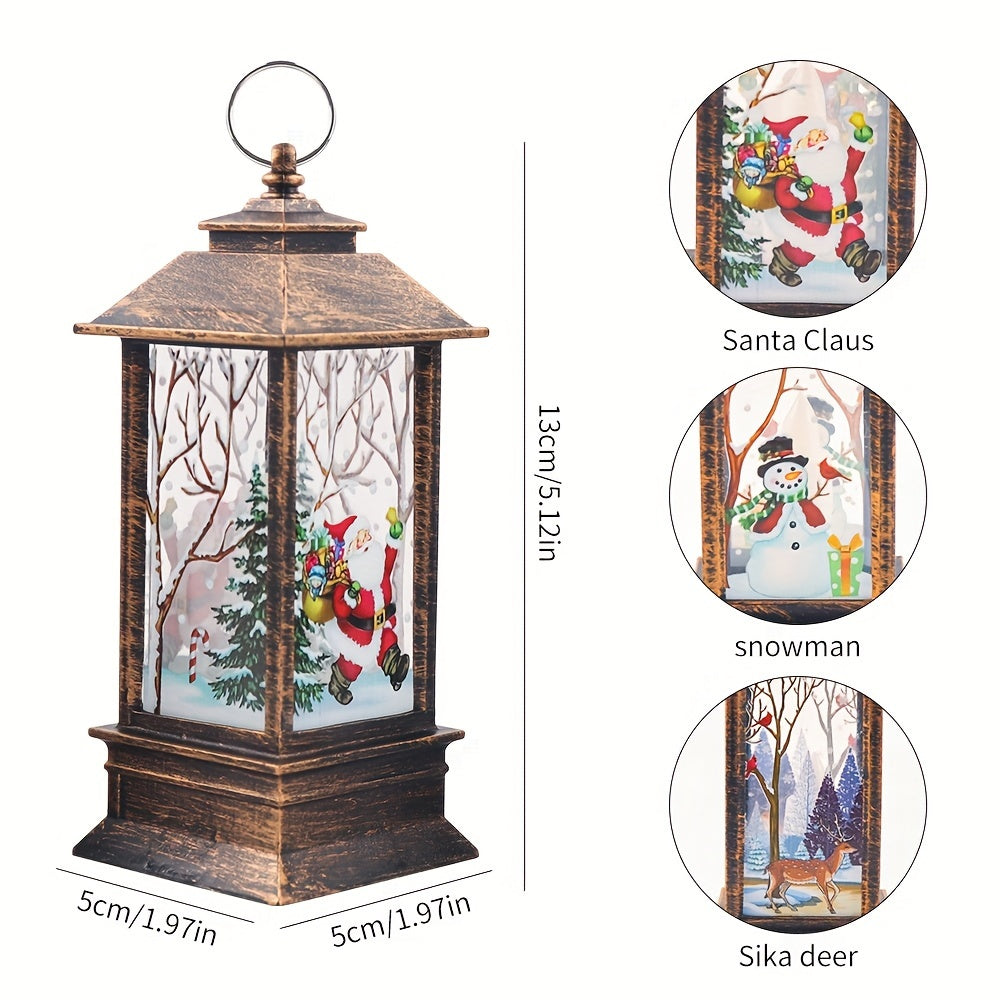 3-piece Set of Elderly Snowmen Christmas Decorations: Small Night Lights, Candles, Table Lamps, Desktop Ornaments