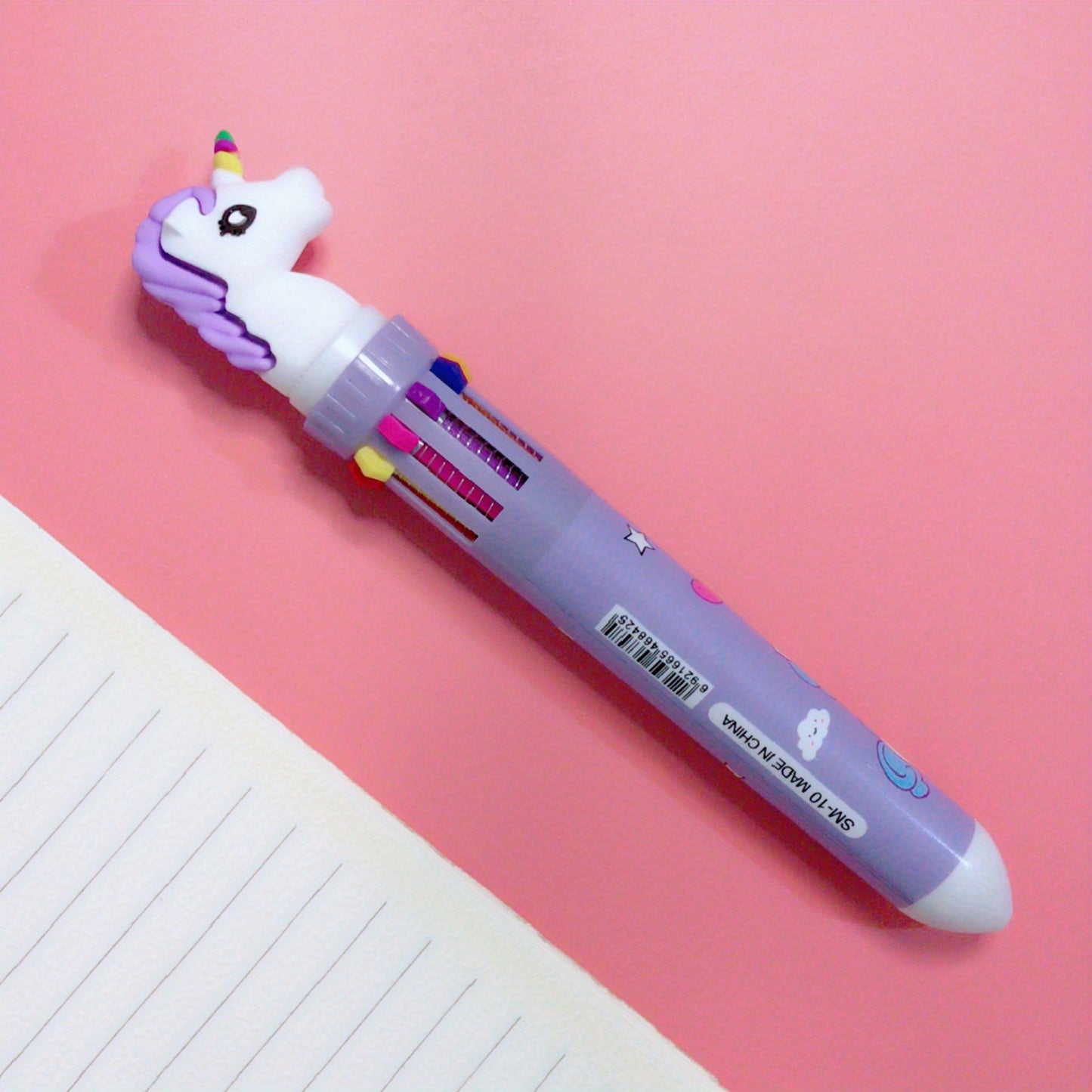 1pcs 10 Color Ballpoint Pen Kawaii Stationery Cute Pens Novelty Cute Kawaii Pen Student Writing Gel Pens Learning Office Supplies, As Halloween, Chrismas Gift