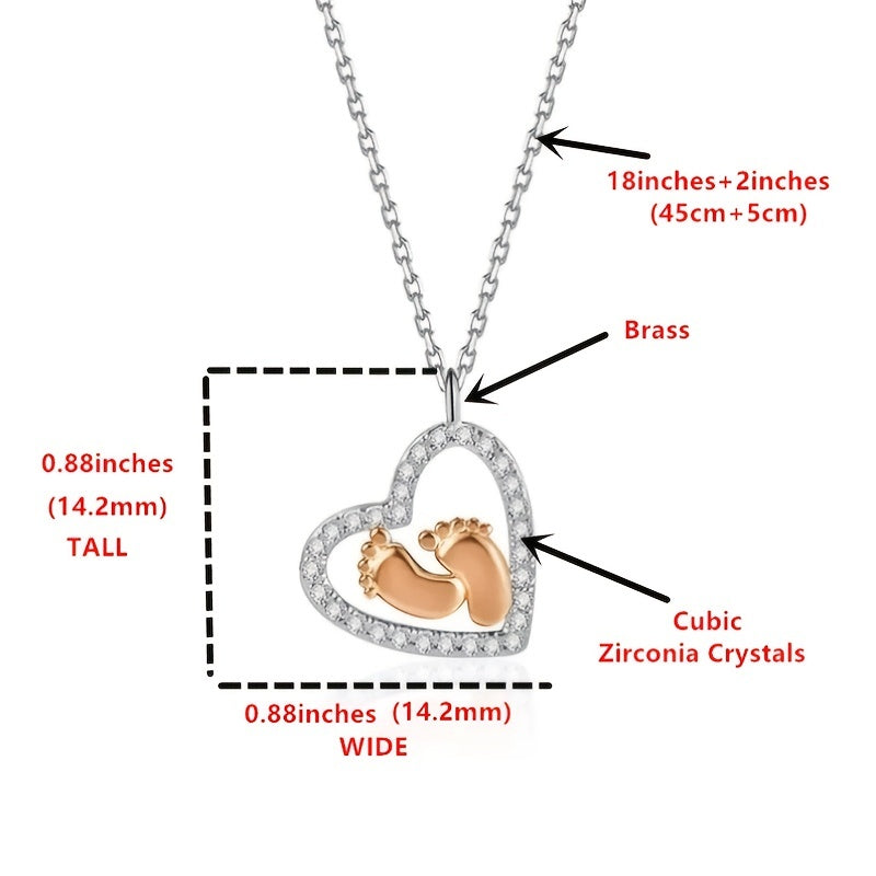 Cherished Mummys Little Feet Heart Necklace - A Thoughtful Pregnancy Keepsake for Expecting Mums, Perfect Baby Shower Gift for Mum to Be