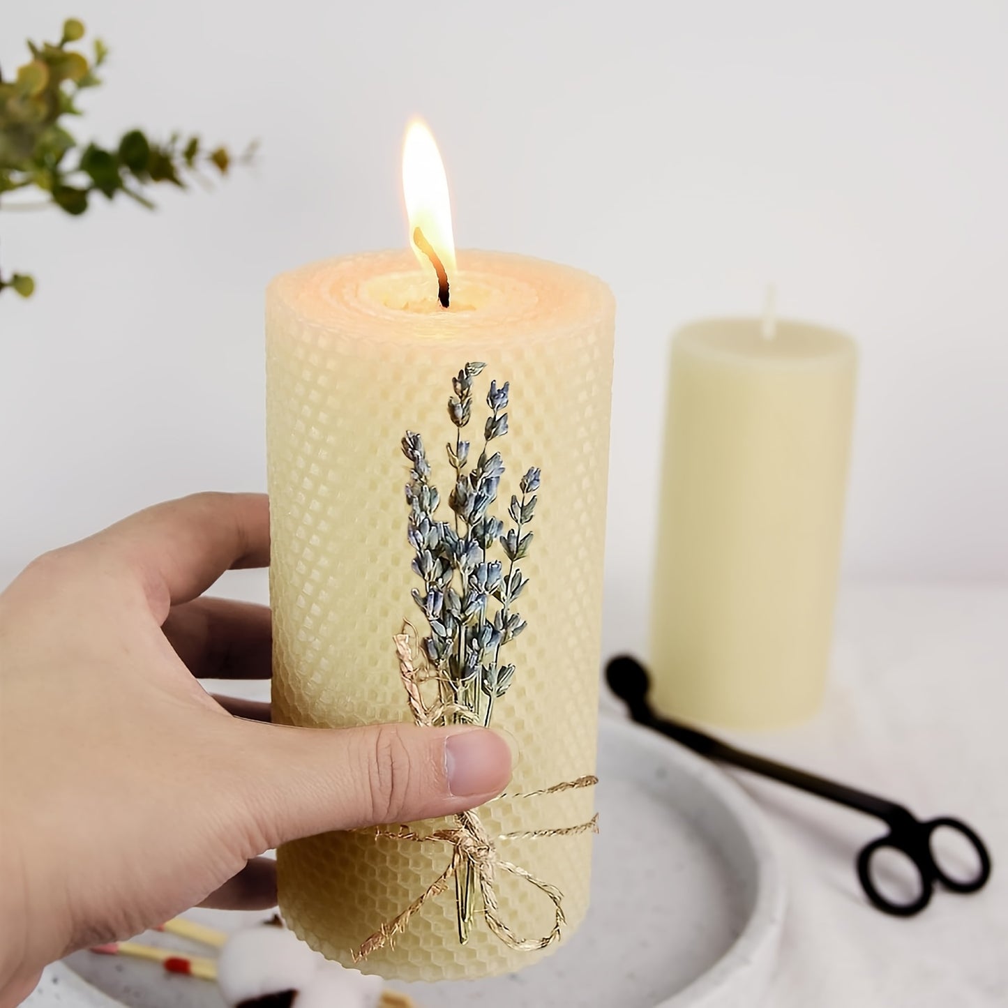 3pcs Elegant Beeswax Candle Set with Lavender & Honeycomb Design - Scented, Indoor Decorative Candles for Home, Parties, Weddings | Perfect for Christmas, Thanksgiving, Mother'S Day, and More