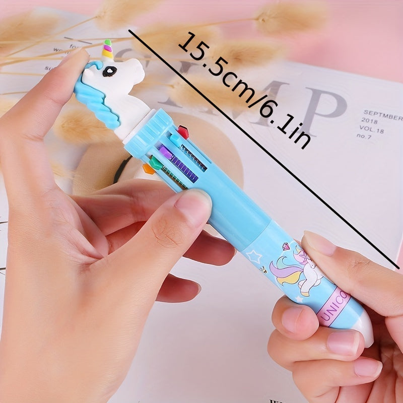 1pcs 10 Color Ballpoint Pen Kawaii Stationery Cute Pens Novelty Cute Kawaii Pen Student Writing Gel Pens Learning Office Supplies, As Halloween, Chrismas Gift