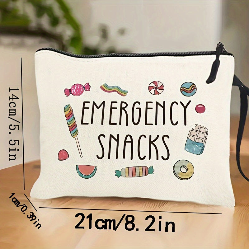 Stylish Travel Toiletry Bag - Lightweight, Machine Washable, Zipper Closure, Single Handle Strap - Perfect Organizer for Cosmetics, Stationery, Essentials, and Emergency Snacks - Pack of 1