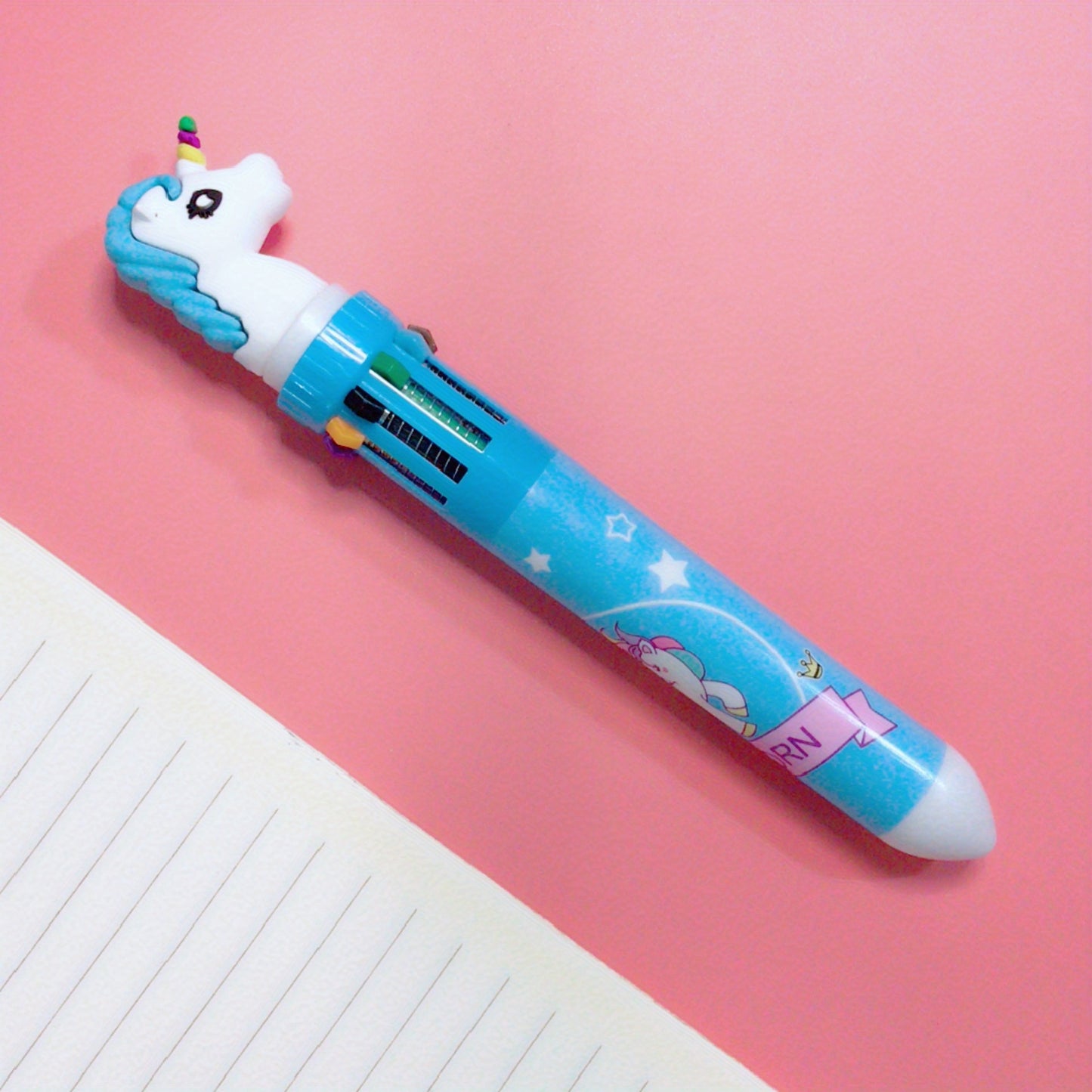 1pcs 10 Color Ballpoint Pen Kawaii Stationery Cute Pens Novelty Cute Kawaii Pen Student Writing Gel Pens Learning Office Supplies, As Halloween, Chrismas Gift