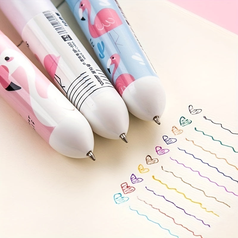 1pcs 10 Color Ballpoint Pen Kawaii Stationery Cute Pens Novelty Cute Kawaii Pen Student Writing Gel Pens Learning Office Supplies, As Halloween, Chrismas Gift