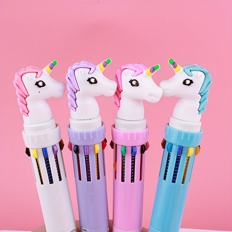 1pcs 10 Color Ballpoint Pen Kawaii Stationery Cute Pens Novelty Cute Kawaii Pen Student Writing Gel Pens Learning Office Supplies, As Halloween, Chrismas Gift