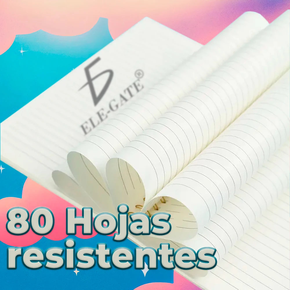 Kawaii Luxury Striped Notebook 80 Sheets Metal Spiral Binding Offset Paper Cover Cute Journal for Writing
