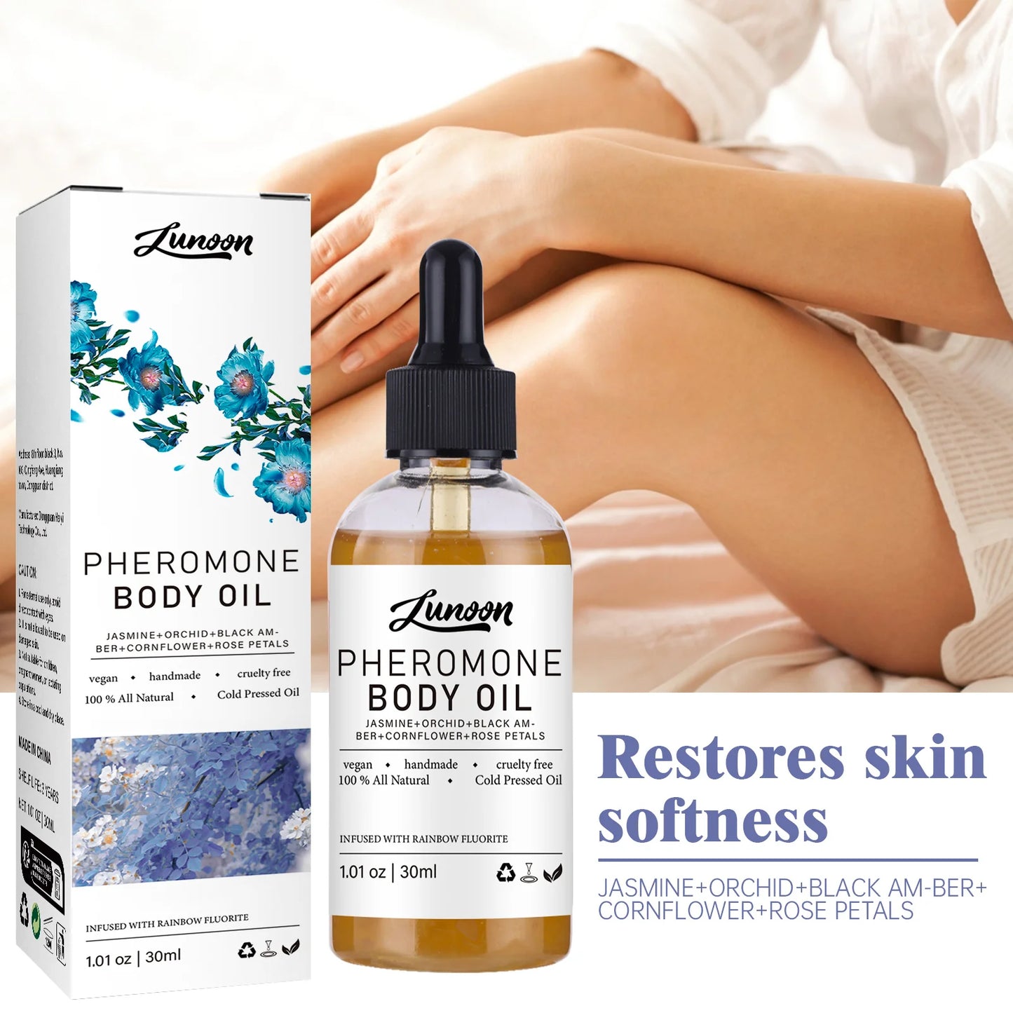 120/30ML Body Massage Oil Petal Fragrance Moisturizing Body Care Essentiall Oil Long Lasting Moisturizing Pheromone Body Oil