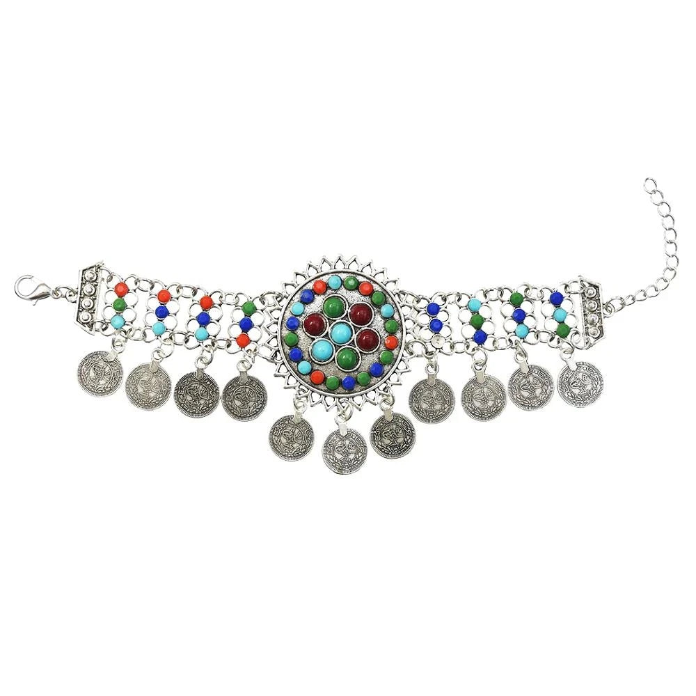 Bohemia Vintage Hippie Boho Bracelet Bells Tassel Statement Pulseiras Femininas Women Turkish Gypsy Tribal Jewelry