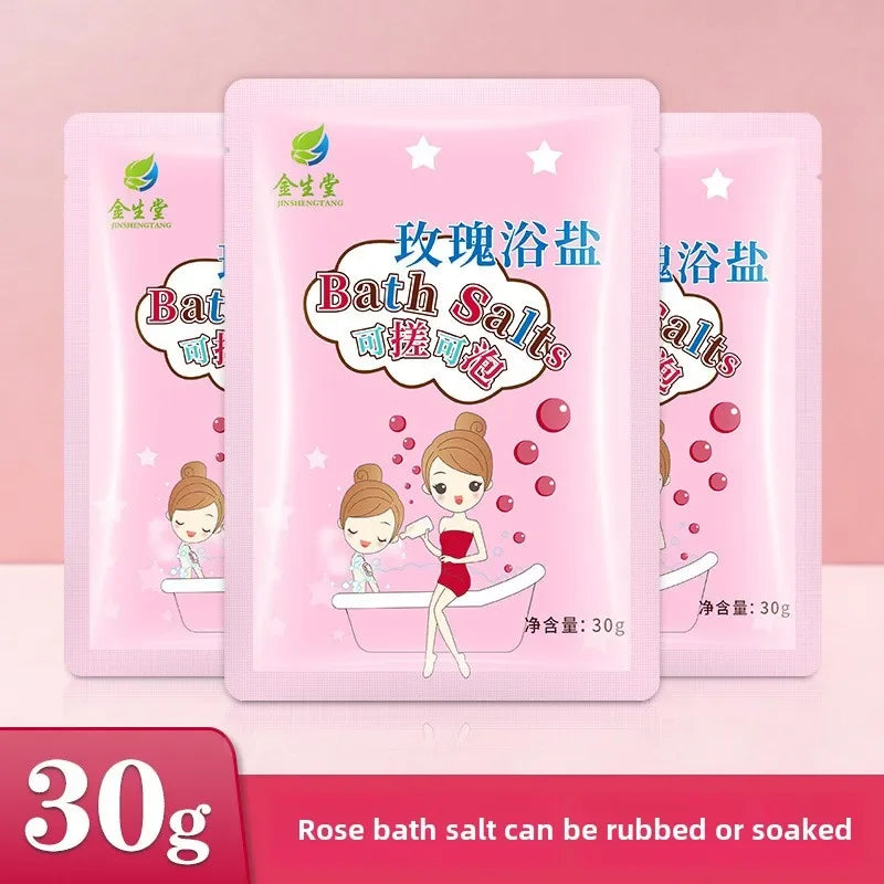 5pcs Milk Bath Salt Sachets - Rose, Lavender & Jasmine Infused Soaking Salts for Relaxing Baths and Foot Soaks