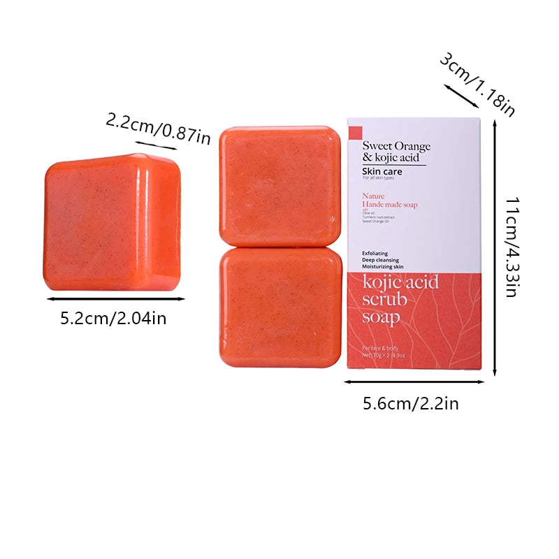 Handmade Soap 2 bars, Handmade Soap for Face and Bath, Turmeric Soap, Scrubber Soap for Deep Cleansing, Exfoliation, Body Moistu