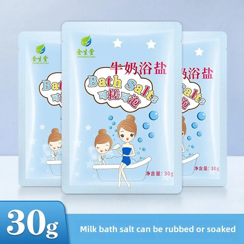 5pcs Milk Bath Salt Sachets - Rose, Lavender & Jasmine Infused Soaking Salts for Relaxing Baths and Foot Soaks