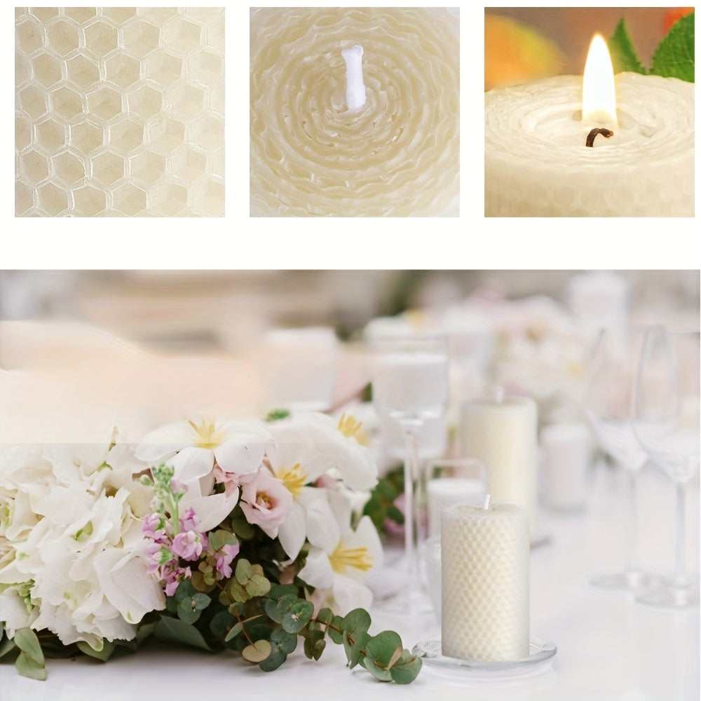 3pcs Elegant Beeswax Candle Set with Lavender & Honeycomb Design - Scented, Indoor Decorative Candles for Home, Parties, Weddings | Perfect for Christmas, Thanksgiving, Mother'S Day, and More