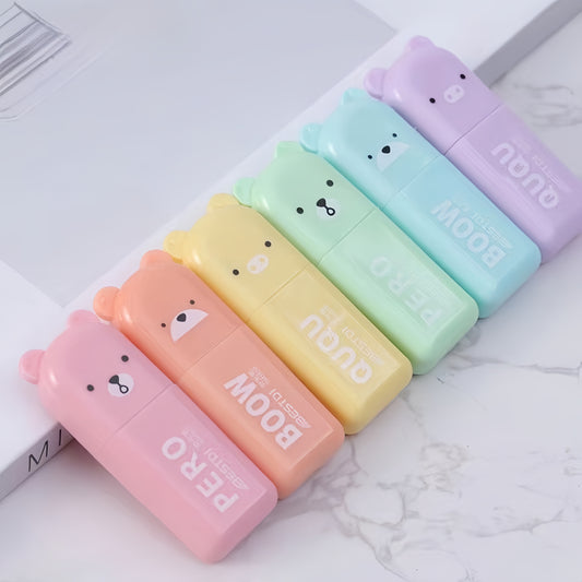 Kawaii Mini Bear Shaped Highlighter Set - Fine Writing Instruments - Colorful Markers, Ledger Pens, Back to School Essentials, Stationery Supplies, Vibrant Colors, Ergonomic Design, Perfect for School, Office, and Artistic Us