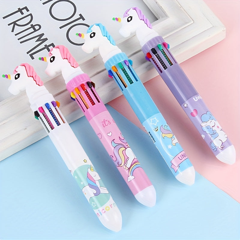 1pcs 10 Color Ballpoint Pen Kawaii Stationery Cute Pens Novelty Cute Kawaii Pen Student Writing Gel Pens Learning Office Supplies, As Halloween, Chrismas Gift