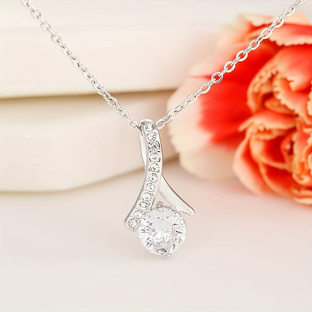 Elegant Drop Pendant Necklace - Trendy Creative Jewelry for Women, Decorative Accessories with Gift Box and Card, Perfect Holiday Gift for Sister or Friend