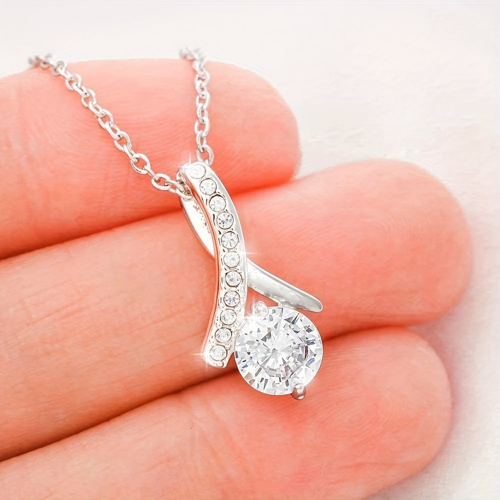 Elegant Drop Pendant Necklace - Trendy Creative Jewelry for Women, Decorative Accessories with Gift Box and Card, Perfect Holiday Gift for Sister or Friend