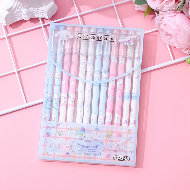 1box/12pcs Sanrio Erasable Neutral Pen Hello Kitty Melody Kuromi Cinnamoroll Gel Pen Office School Supplies Stationery Wholesale