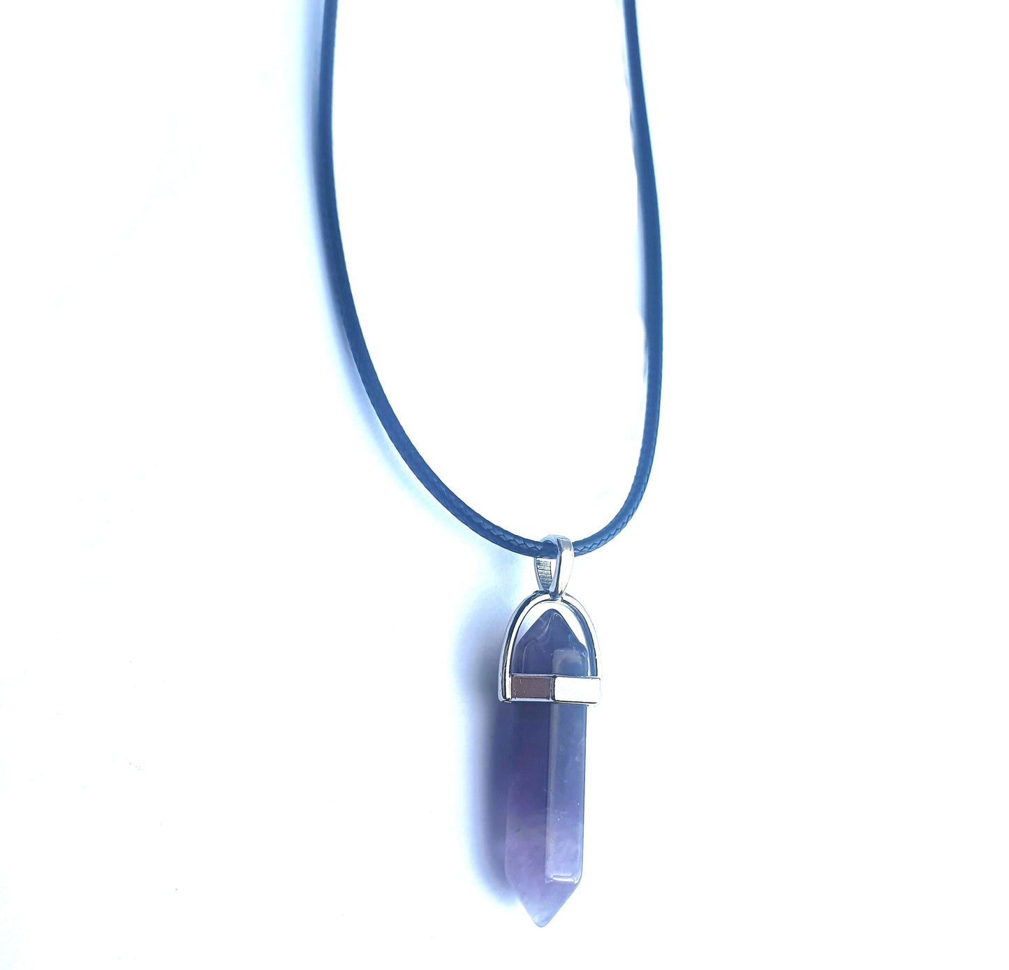 Crystal Pointed Pendant Necklace - Amethyst-2