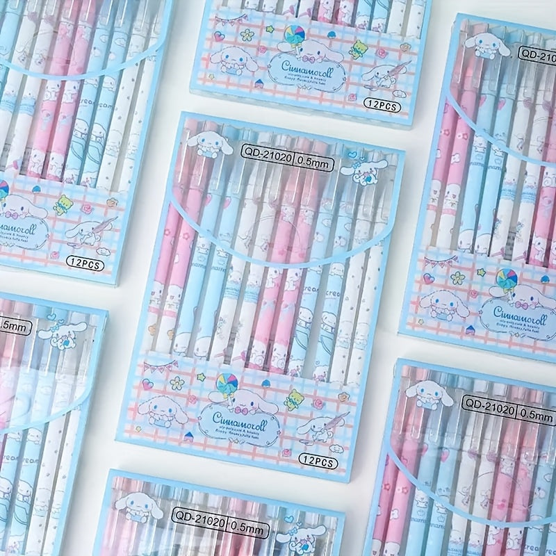 1box/12pcs Sanrio Erasable Neutral Pen Hello Kitty Melody Kuromi Cinnamoroll Gel Pen Office School Supplies Stationery Wholesale