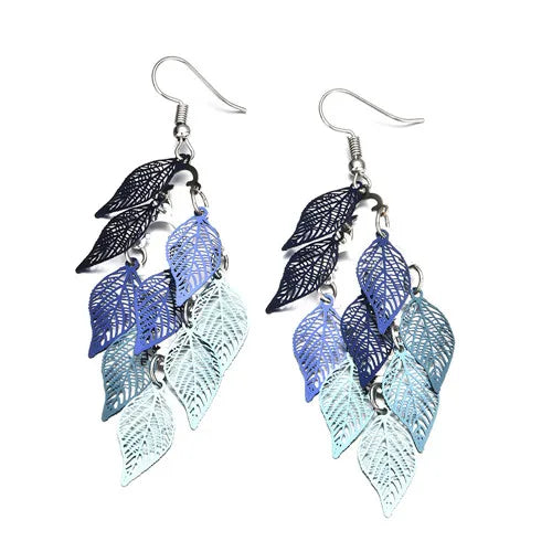 2022 New Women Girl Bohemian Leaves Pendant Dangle Drop Earrings Elegant Party Boho Earring Jewelry