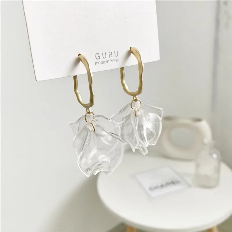 Fashion Trendy earrings flowers stud earrings for women Vintage creative temperament contracted woman stud earrings fine jewelry
