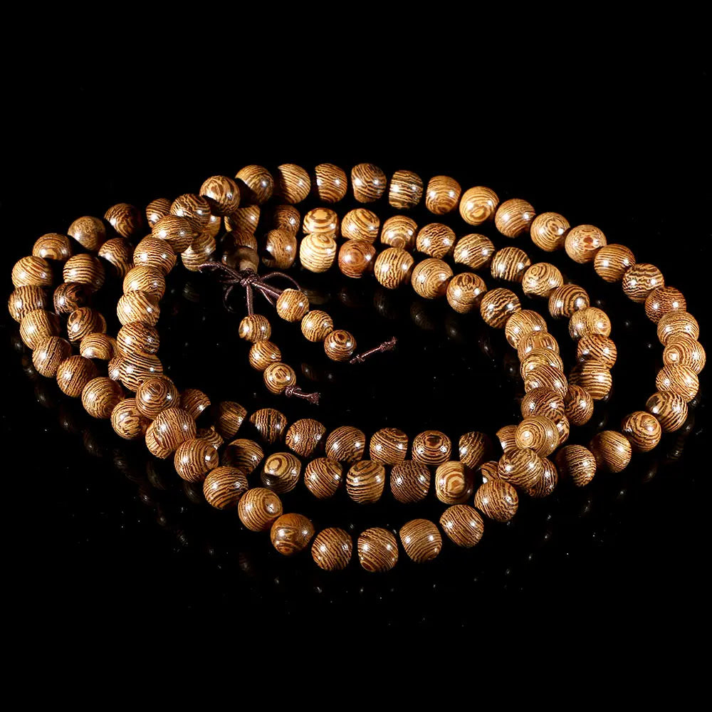 108 Wooden Beaded Bracelet Men Wenge Prayer Beads Tibetan Buddhist Mala Rosary Bracelets For Women Wood pulsera Hombre Jewelry