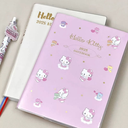 A5 Kawaii pink Cat Calendar Book Weekly Planner Book Work Record Schedule Students Award with Gift Notebook