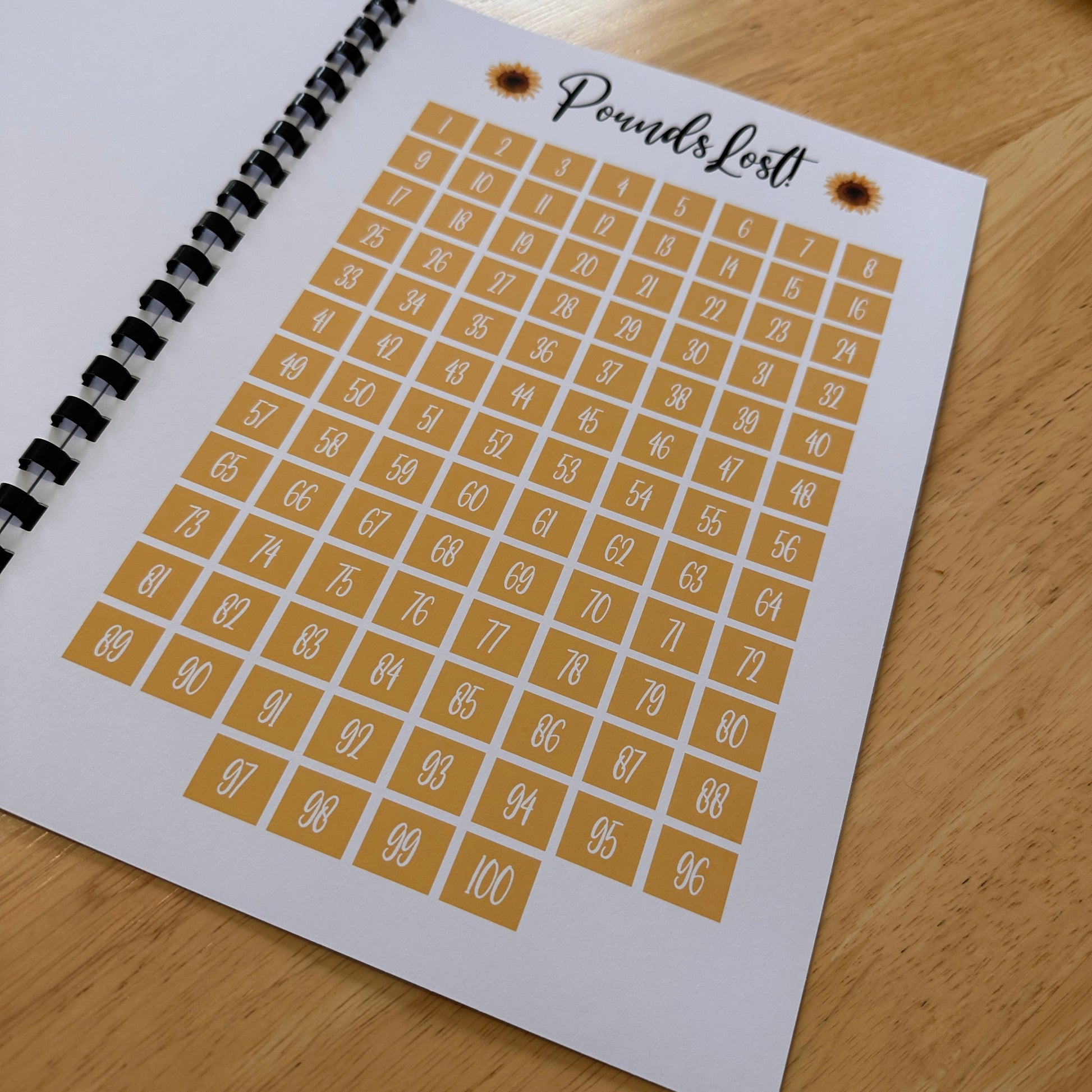 Binded Cute Sunflower Weight Loss & Diet Tracker Journal A4 Diary - Up To 1 Year Measurements Goals Weigh Ins + Lots MORE!-4