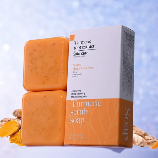 Handmade Soap 2 bars, Handmade Soap for Face and Bath, Turmeric Soap, Scrubber Soap for Deep Cleansing, Exfoliation, Body Moistu
